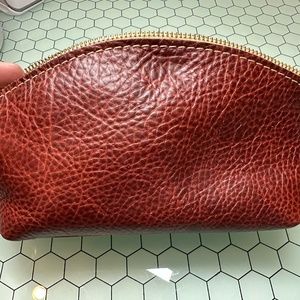 Portland Leather Goods Eclipse Makeup Bag in Cinnamon Pebbled Leather